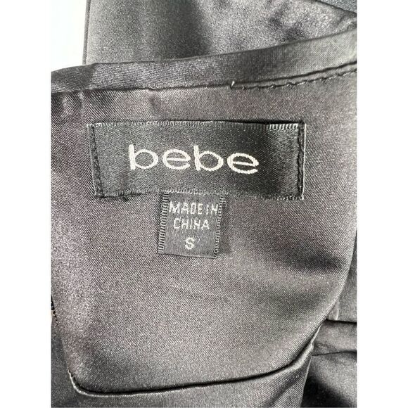 Bebe Women's Stretch Ruched Strapless Mini Cocktail Dress Black Size Sma… - Picture 4 of 6